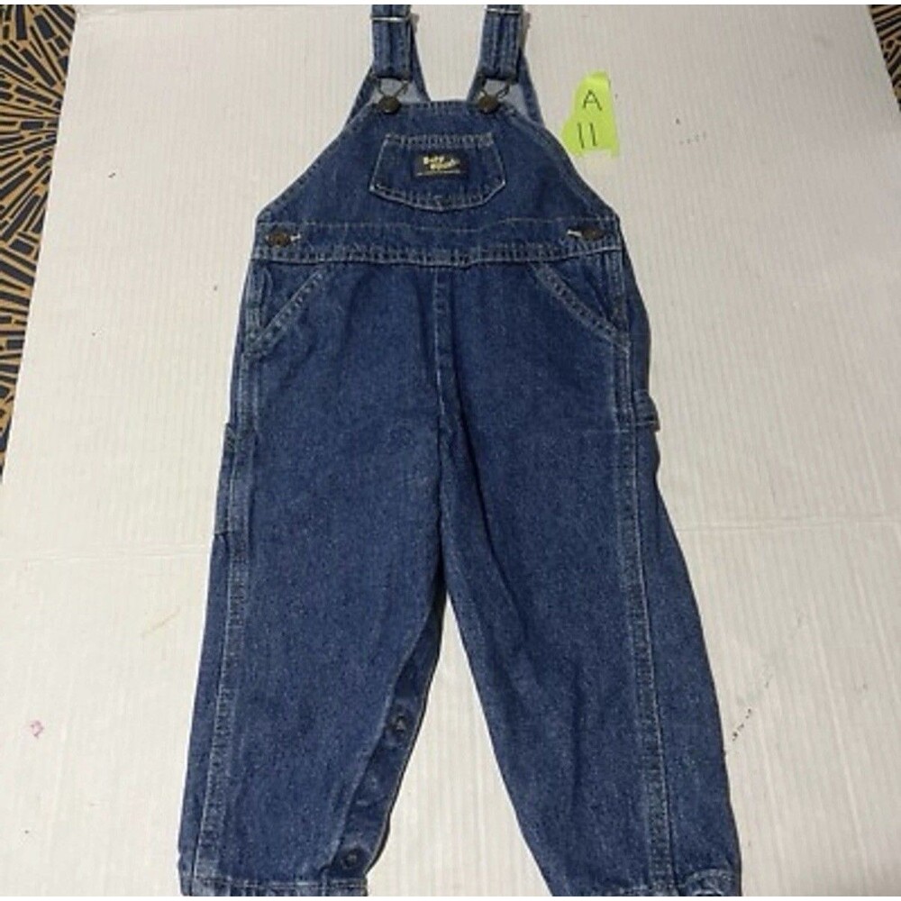Baby Bgosh Vestbak Boys Overalls 24 Months Blue Cotton Denim Button Closure